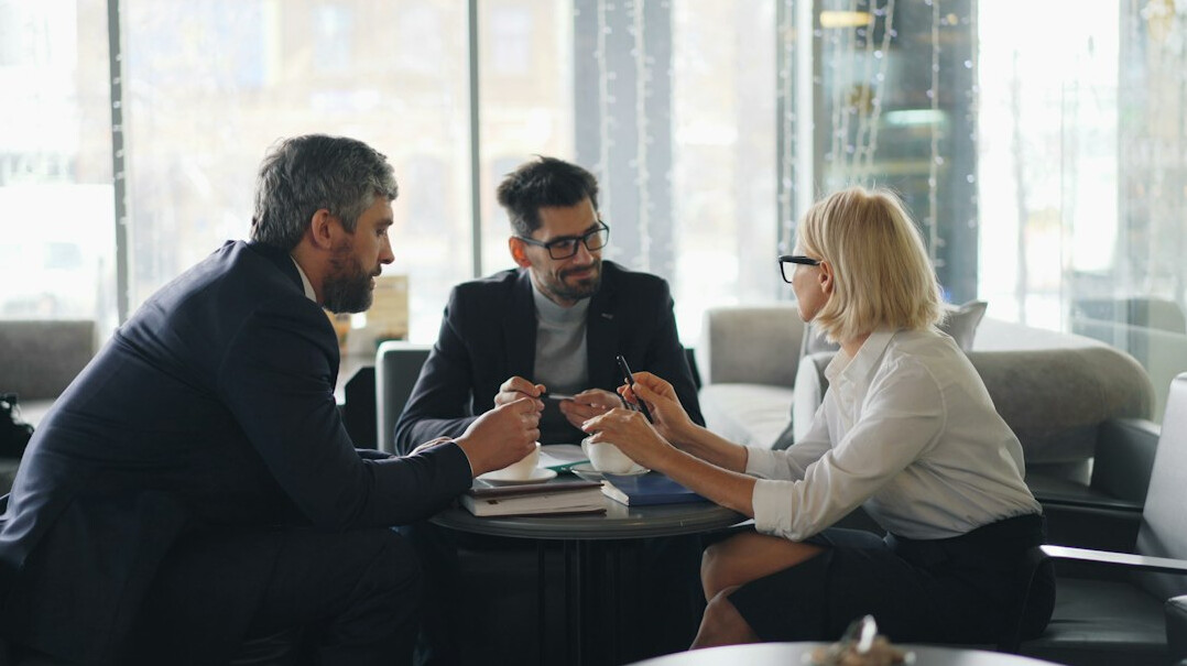 business executives in meeting