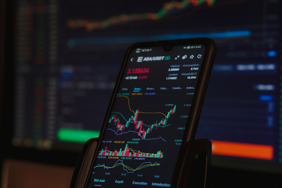 financial graphs on screen